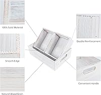 Vista 5 de PHOENANCEE Caja de madera para almacenamiento, caja decorativa de madera, juego de 3, cajas nido rústicas con asas, cesta de contenedor de granja