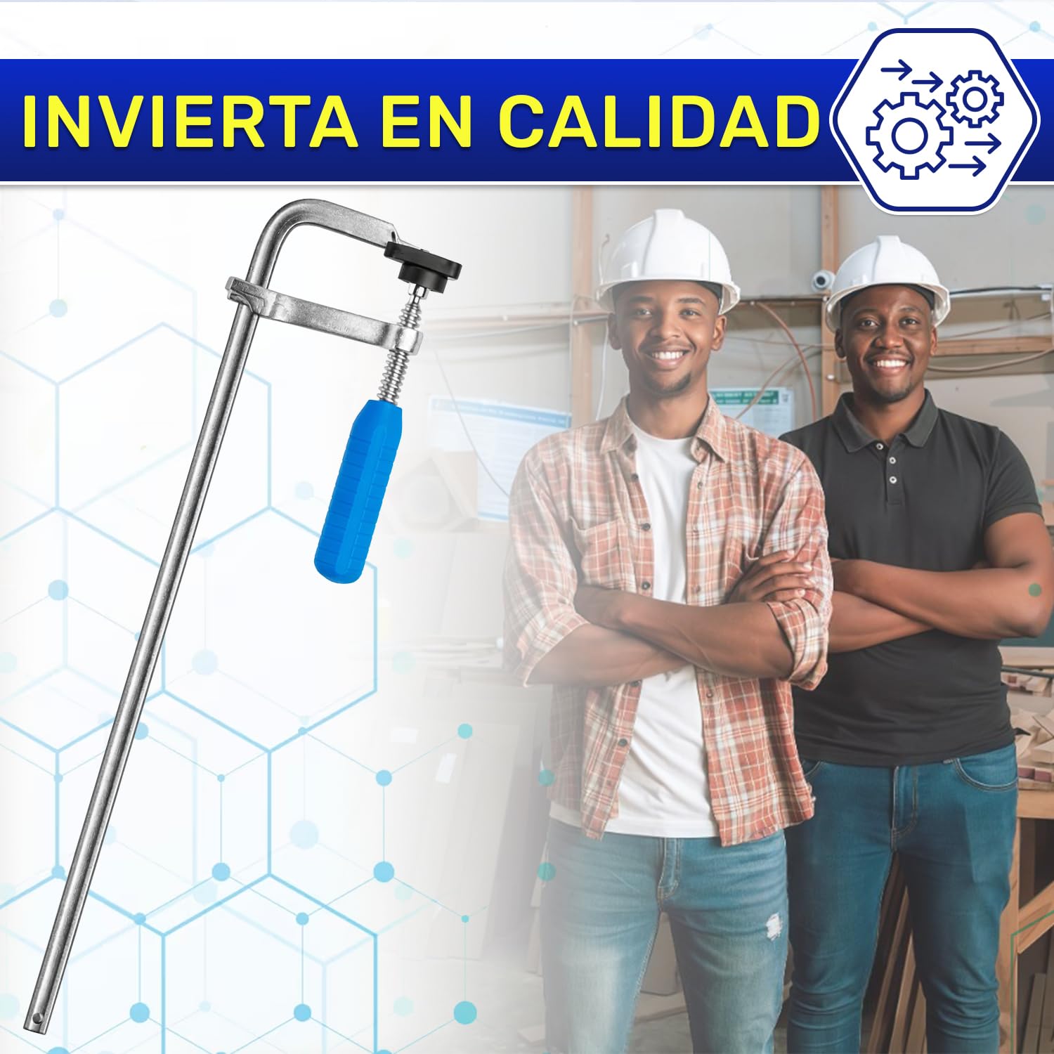 Sargento Carpintero de Tornillo Forma F con Ancho Máx Sujeción 400mm y Profundidad Sujeción 120mm - Tornillo Sargento de Apriete para Trabajo Carpintería y Cerrajería - Garantía de 10 Años - MONTERAL