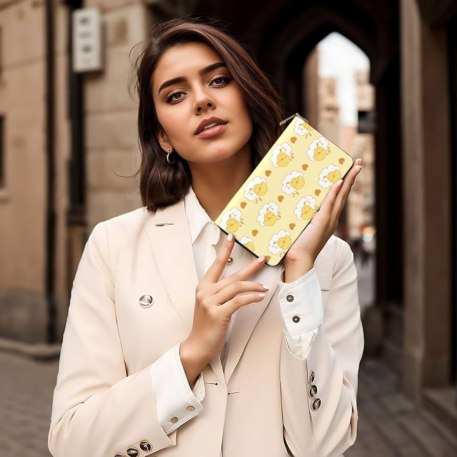 Amazon.co.jp: 財布 イエロー ひよこ ヒヨコ 長財布 レザー なが