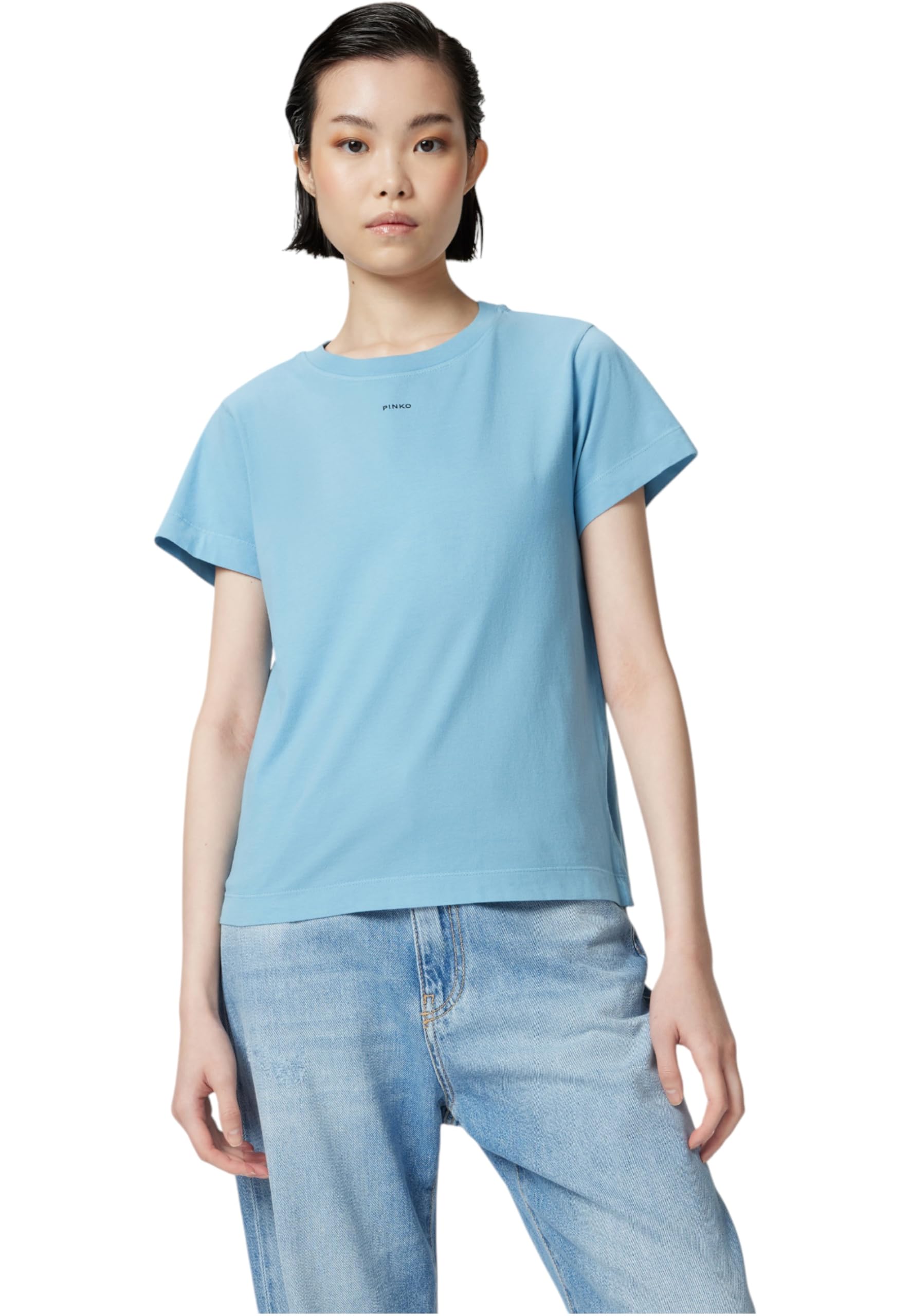 PINKO t-shirt Basico niebieski