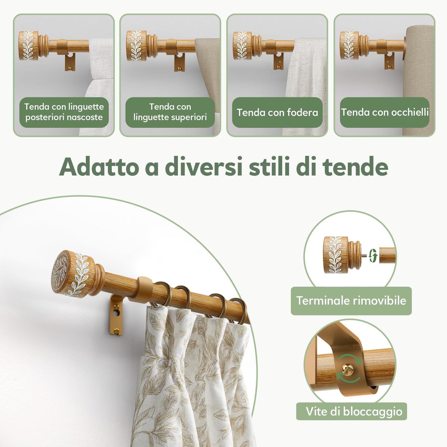 Barra Cortinas Extensible Con Acabado De Madera Oscura,Longitud 80-148 Cm,InstalacióN Mural,Modelo Corto,DiáMetro De Varilla 25 Mm,Capacidad De Carga De 15 Kg,Apta Para SalóN,Dormitorio
