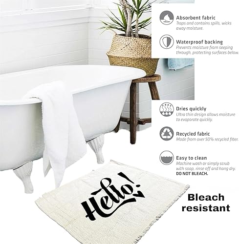 Miniatura 4 de Alfombras de baño con texto en inglés "Hello Heart", en blanco y negro, lindas alfombras de baño para niñas, con texto en inglés "You Look Good" y