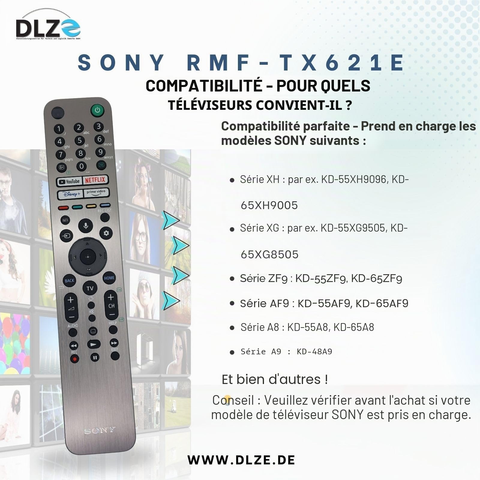 Télécommande d'origine SONY RMF-TX621E, RMF-TX611E, 100994912, 100994911, Voice, Backlight
