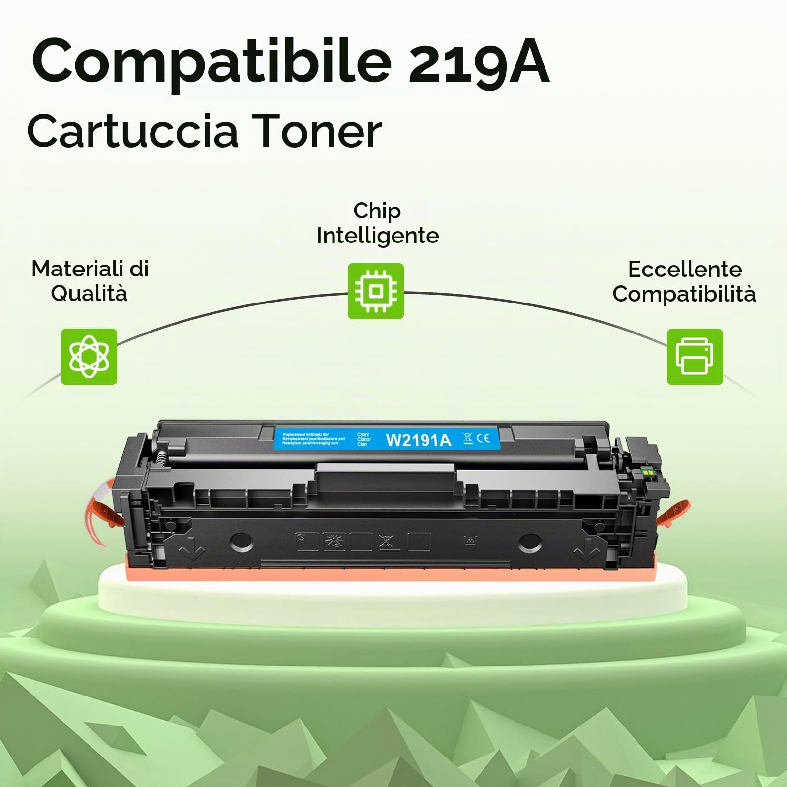 swiss toner 219A (con chip) Compatibile per 219A Toner Set per 3302FDWG Toner per HP Color LaserJet Pro MFP 3302FDWG MFP 3302FDNG MFP 3302SDWG per 219X 219A W2190A W2191A W2192A W2193A | Compatibile per HP Color LaserJet Pro MFP 3302FDWG MFP 3302FDW MFP 3