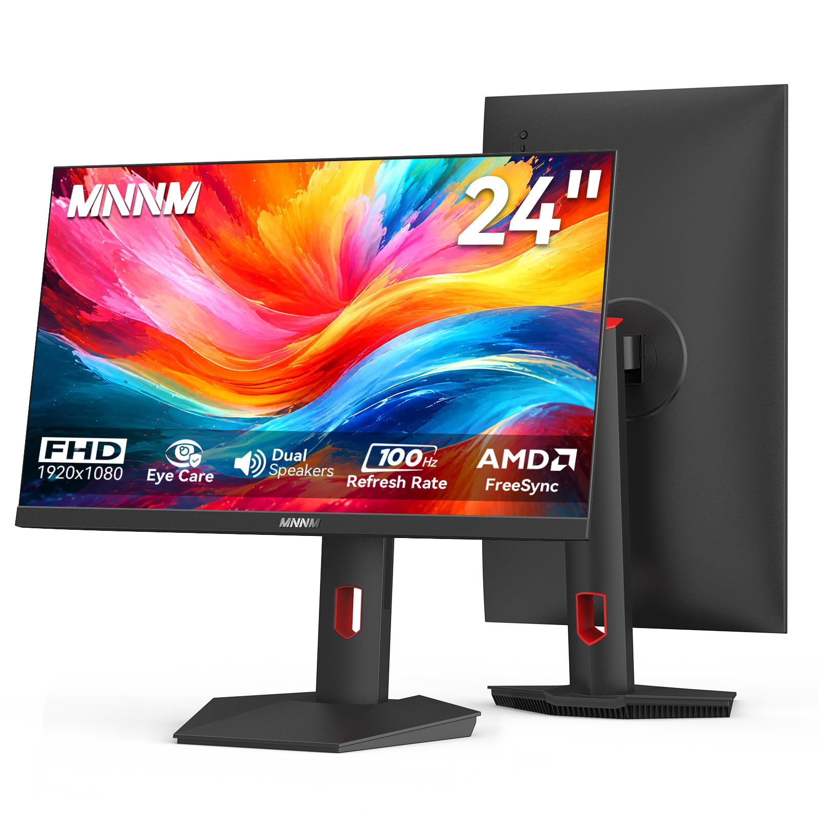 24 Inch Computer Monitor FHD 1080p 100Hz VA LED Screen Dual Speakers 24"/FHD/100Hz