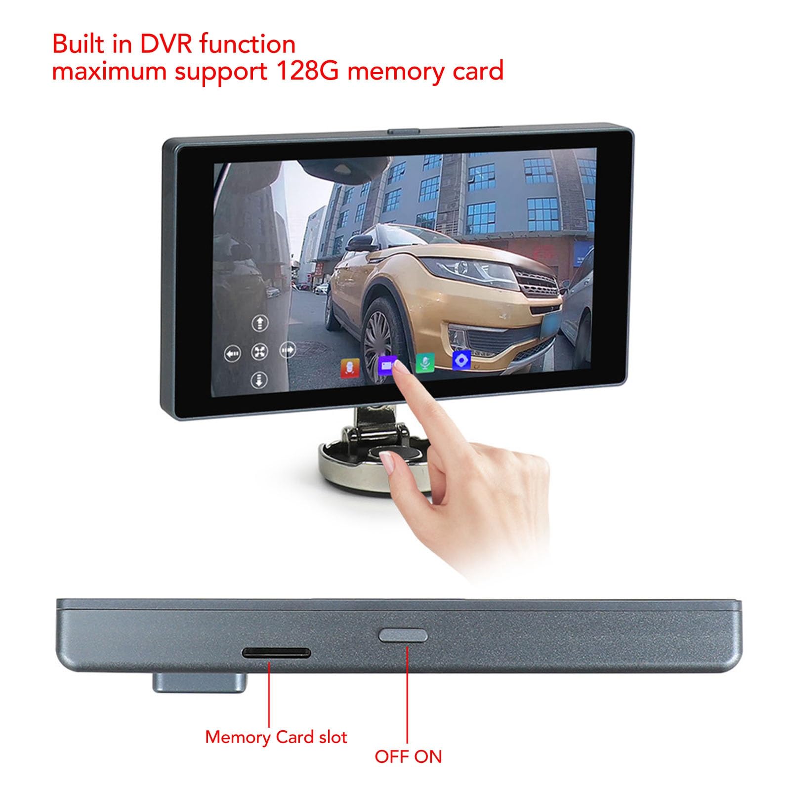 Tbest Pantalla Táctil para Coche, Cámara de Advertencia de Punto Ciego, Vista HD de 6,25 Pulgadas para una Conducción Segura, Asistencia de Visión Lateral Izquierda y Derecha
