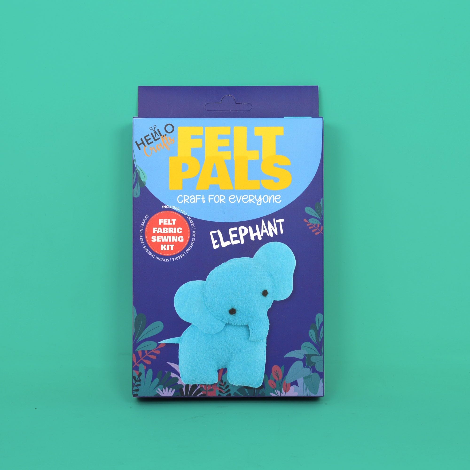 Dotty Design Knitty Critters – Felt Pals – Elephant| Beginner-Friendly Crochet Craft Kit with Recycled Yarn
