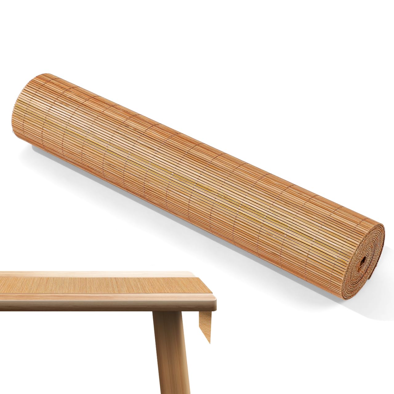 ULTECHNOVO Table en bambou découpable, résistante à la chaleur, polyvalente pour tables à thé, style rustique, facile à nettoyer, pour fêtes et usage quotidien