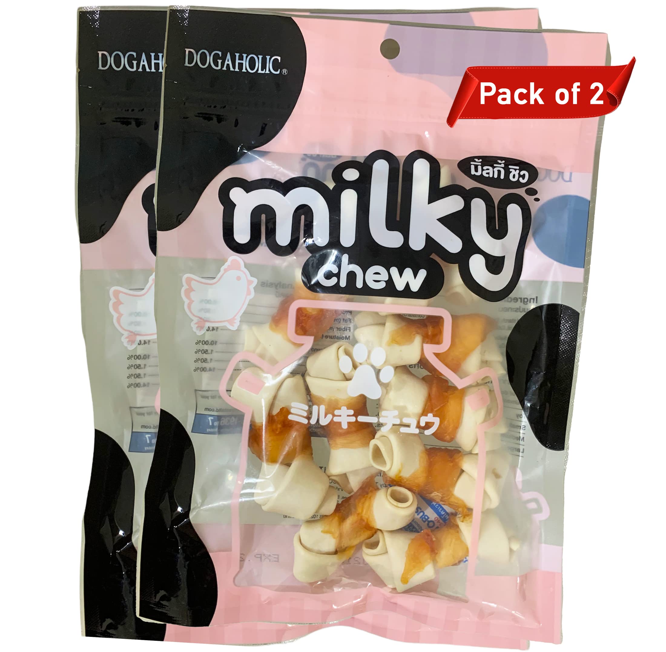 Dogaholic Dog Treats: Milky Chew Pet Treats by For The Fur Kids (Chicken Bone Style, Pack of 2) (B09WRMZH3P) Amazon Price History, Amazon Price Tracker
