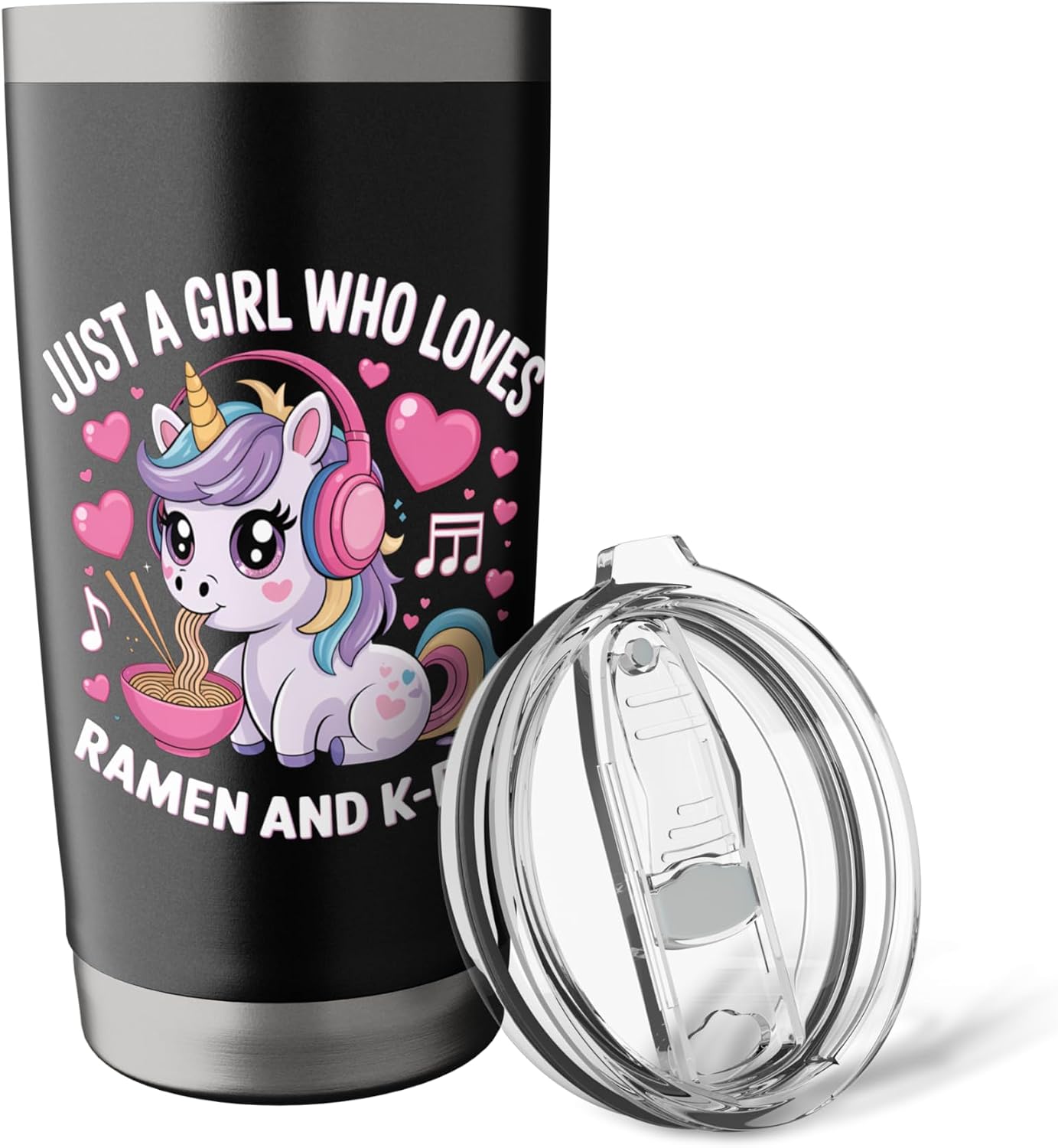 Just A Girl Who Loves Ramen And K-Pop Girl K Pop Kpop Stainless Steel Insulated Tumbler image 5