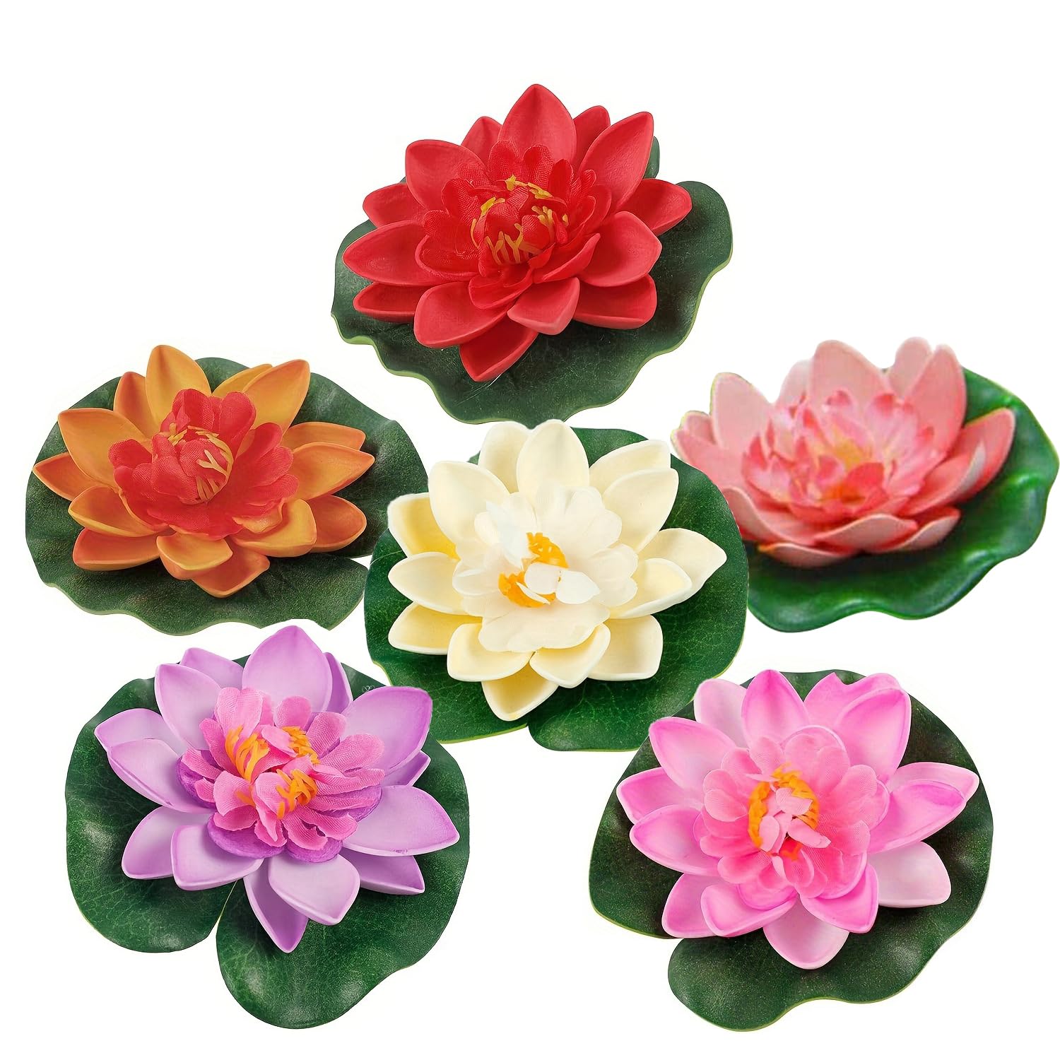 WEKVLPTH 6 Pcs Artificial Water Lily Foam Lotus Flower Pond Decor for Pond Patio Garden Pool Garden Creative Accessories Artificial Plants and Flowers