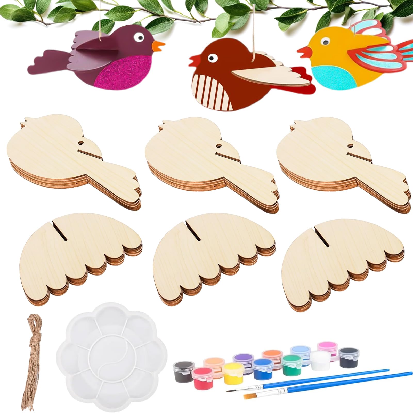 15 Stück Vögel Bastelset Aus Holz – 3D-Deko Zum Zusammenstecken, Für Kinder, Ostern Und Heimdekoration