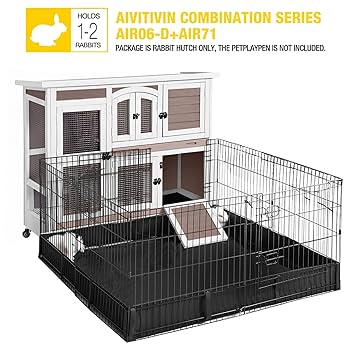 Amazon.com : Aivituvin Rabbit Hutch Bunny Cage with Wheels