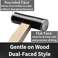 Vista 4 de GENNO - Martillo de carpintero japonés 20.11 oz20 onzas, resistente de doble cara, mango de madera para cincel, plano de mano japonés, clavo