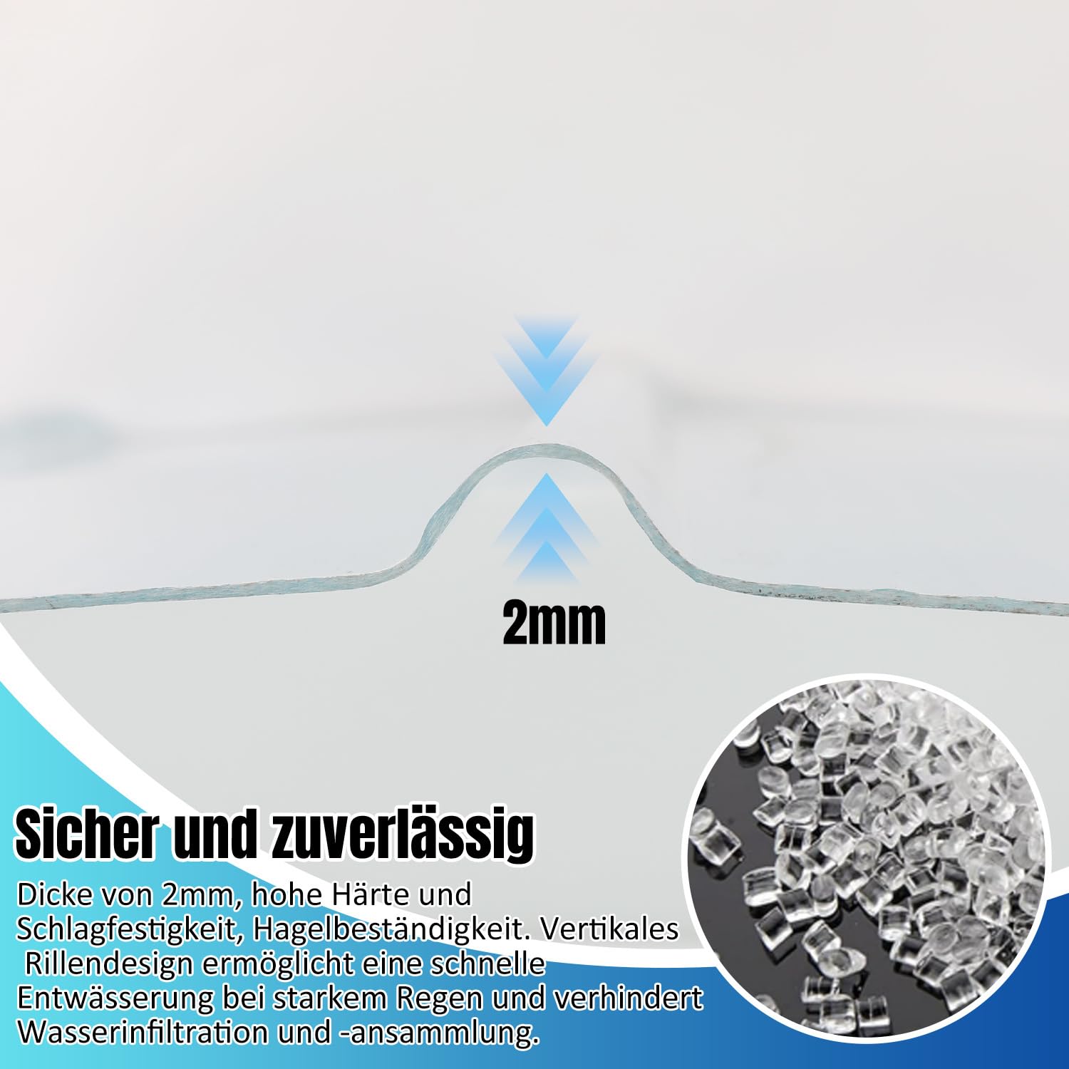 Wellplatten, 2 mm FRP-Trapezprofil-Wellblech, 90 * 120 cm Wellplatten Transparent, Dachplatten Wetterfest, Dach Profilplatten Trapez, Beleuchtungspaneele, 10 Stück