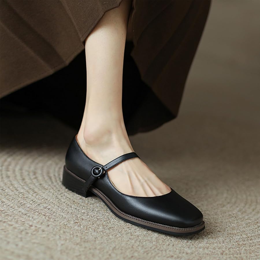 フラットシューズ MALORY FLATS Jean Flat Black Leather | Malone Souliers
