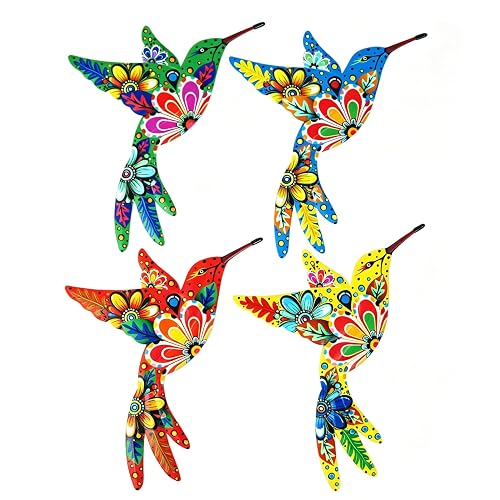 LWINGFLYER 4 Pcs Bohemian Wall Decor Metal Butterfly & Hummingbird