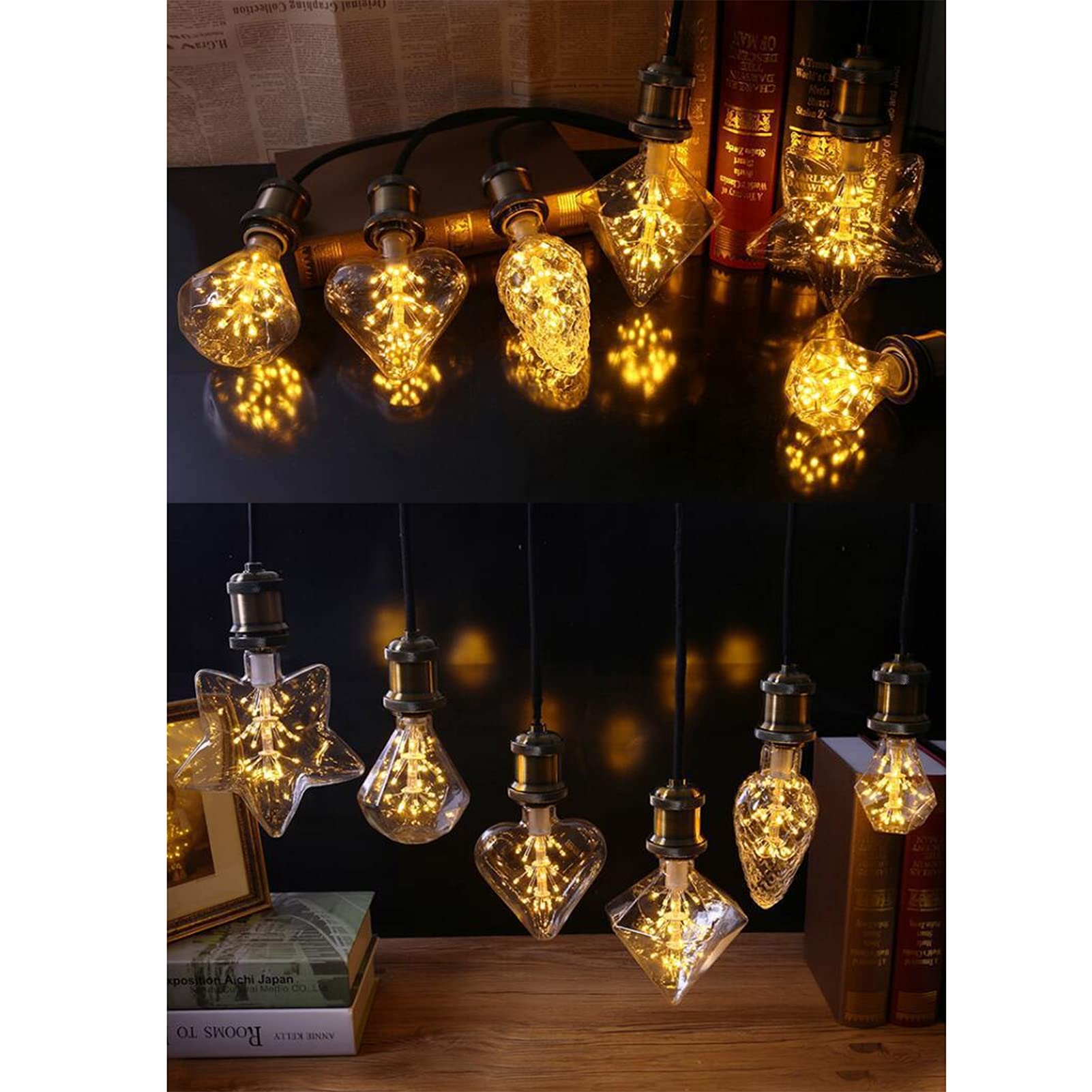 Żarówka LED Edison bez ściemniania, 2 sztuki żarówek LED w stylu vintage z podstawą E27 3 W, przezroczyste szkło 160 lumenów, dekoracje ślubne na przyjęcie w ogrodzie,