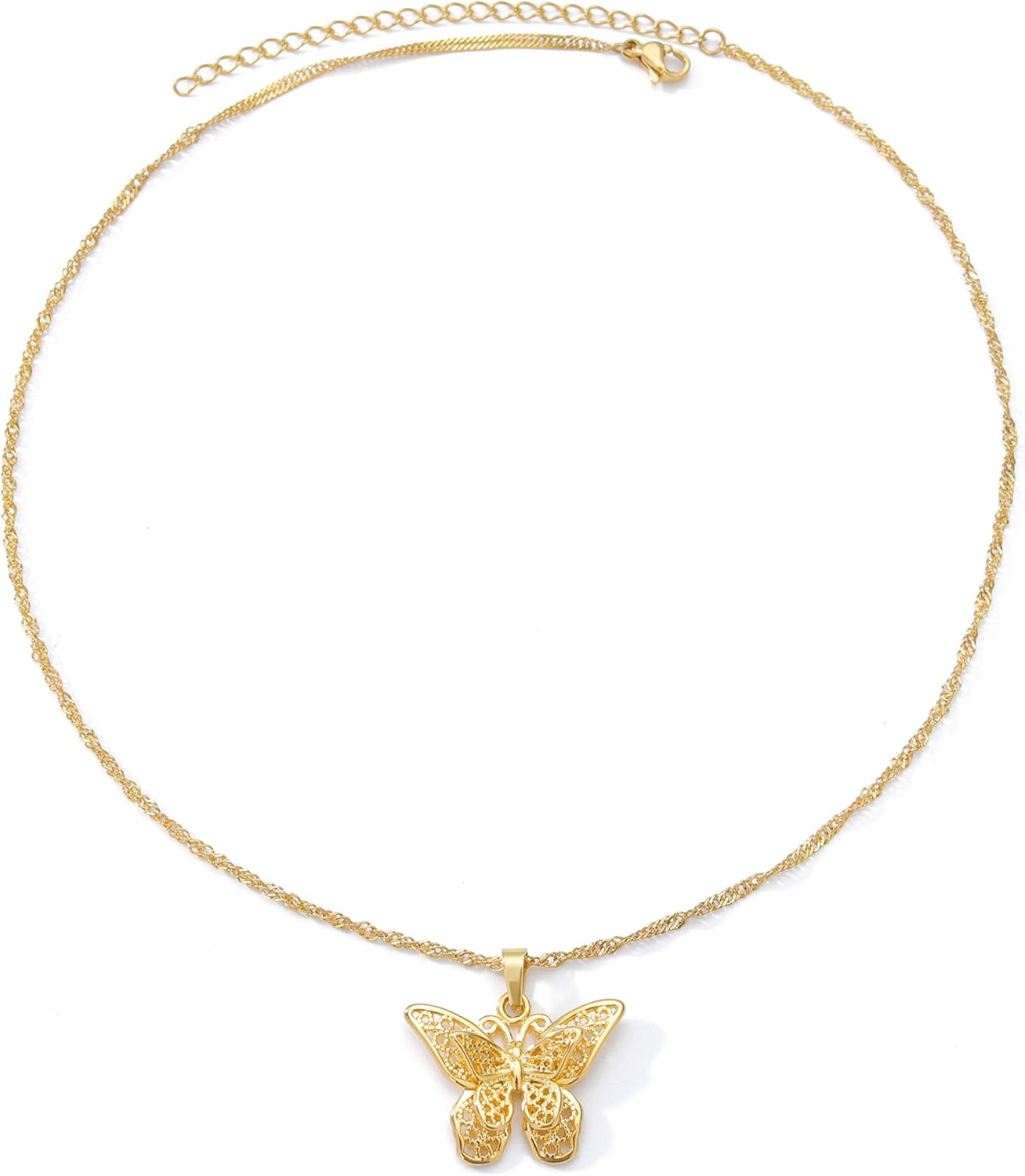 VAttract Butterfly Choker Necklace 18K Gold Plated Butterfly Necklace, 15 Inch Choker Chain, Great Present for Wife or Girlfriend - Image 5