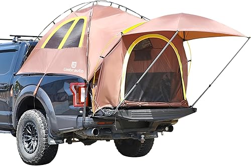 Miniatura 8 de Umbrauto Tienda de campaña impermeable PU3000 para camioneta, tienda de campaña de doble capa de 6.4 a 6.7 pies, tienda de campaña para 2 personas