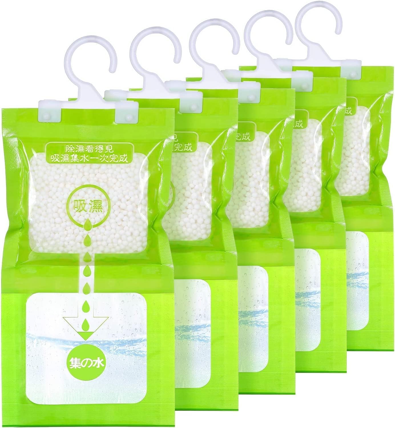 5 Piezas Bolsas Deshumidificantes de 120g, Deshumidificador para Armario, Deshumidificador Colgante, Absorbente de Humedad para Bodega, Vestuarios, Dormitorios