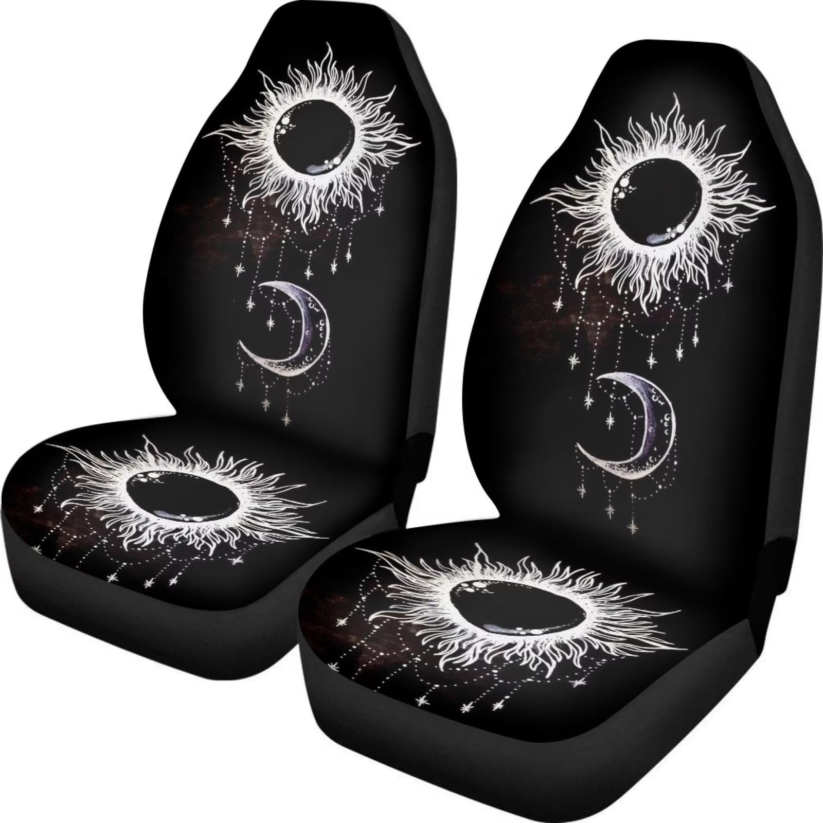 Showudesigns Universal Car Seat Cover Full Set Flower Bee Print Front Seat Covers 2 pc Protector Car Mat Covers, Fit Most Vehicle, Cars, Sedan, Truck, SUV, Van Yellow — view 14