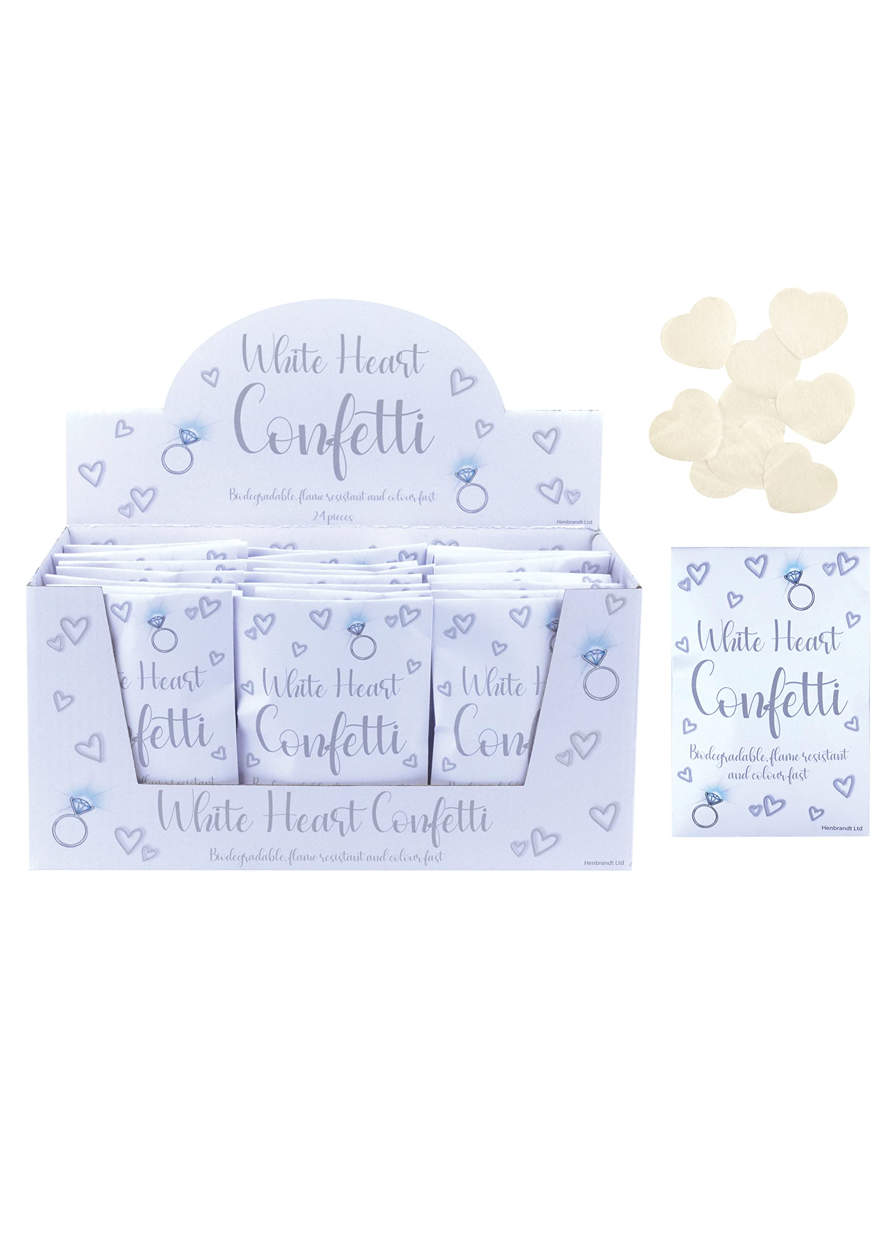 24 Packs Pack White Heart Tissue Confetti -X43001-24