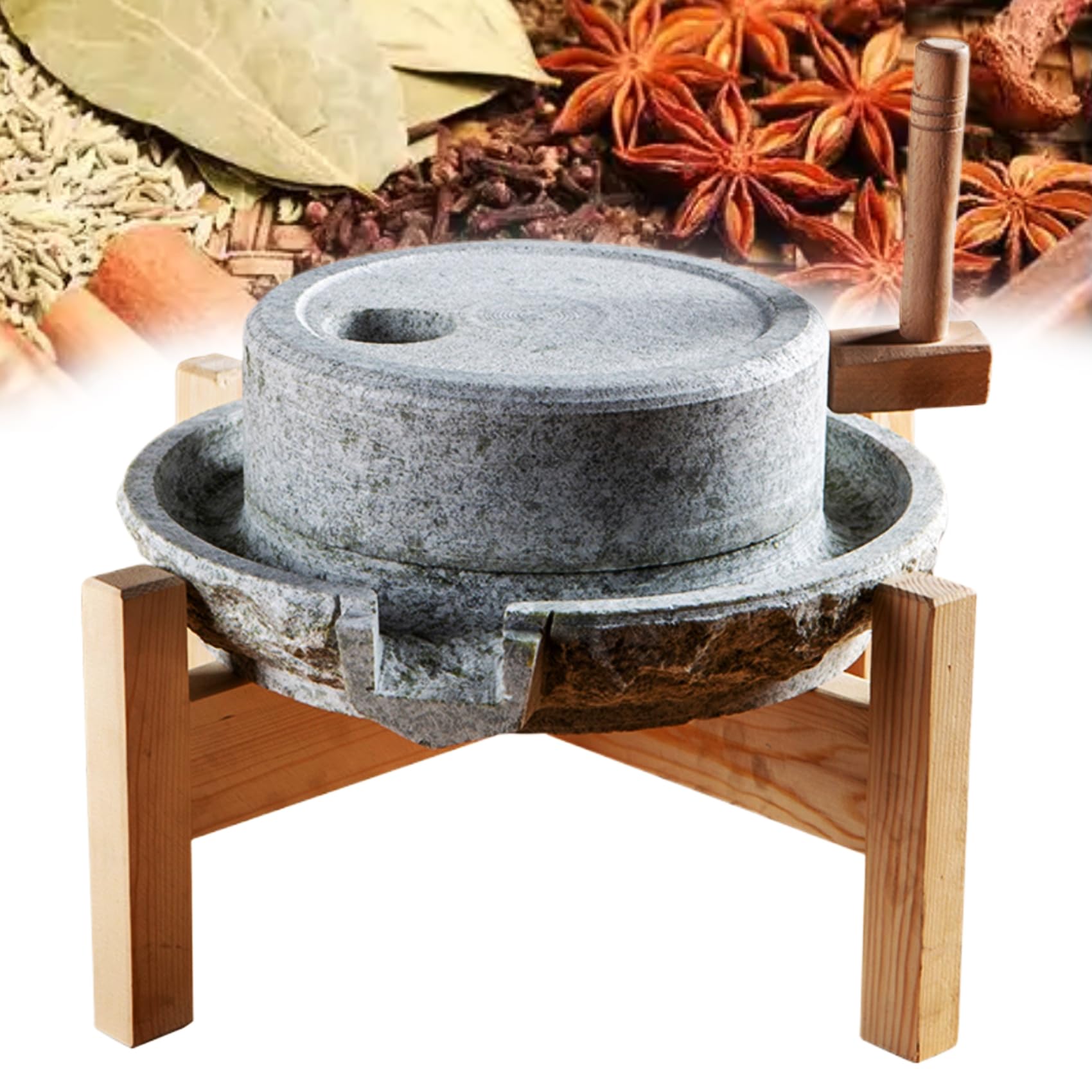 Tarcza do mielenia w domu Stary młynek do kamienia, Młynek do ziaren kawy na sucho i na mokro, do ziaren, fasoli, jęczmienia, przypraw(25cm)