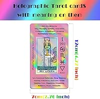 Vista 6 de Smoostart Pink Tarot Cards for Beginners with Meanings on Them, Surface Laser Cards Holographic Tarot with Guide Book, Tarot Cards Deck with Keywords