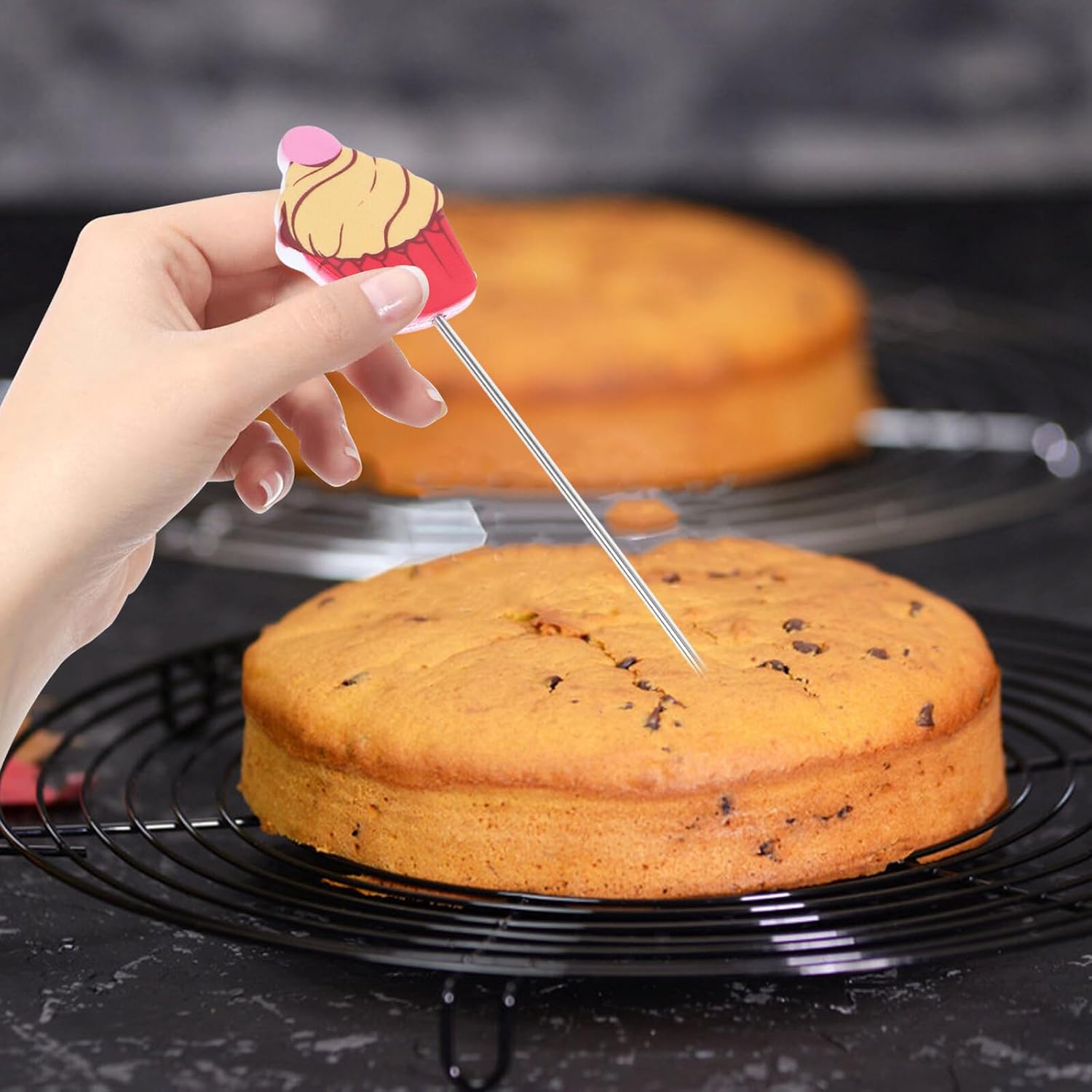 2pcs Stainless Steel Cake Tester Baking Probe Tool for Accurate Doneness Detection Reusable Dessert and Cupcake Test Rods for Baked Cakes and Cookies