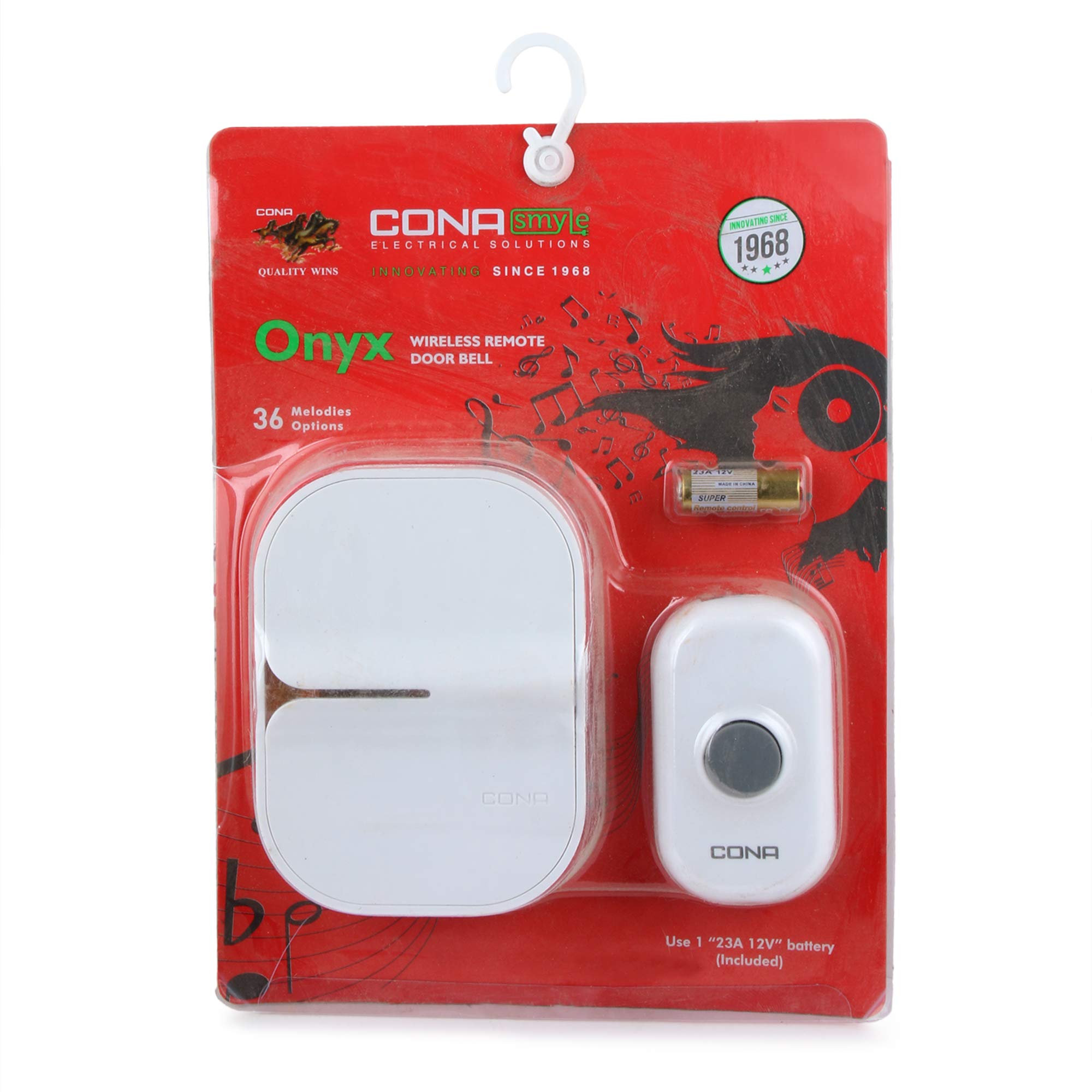 Cona Smyle Onyx Wireless Remote Bell with 36 Melodies Option (B088GSG41R) Amazon Price History, Amazon Price Tracker