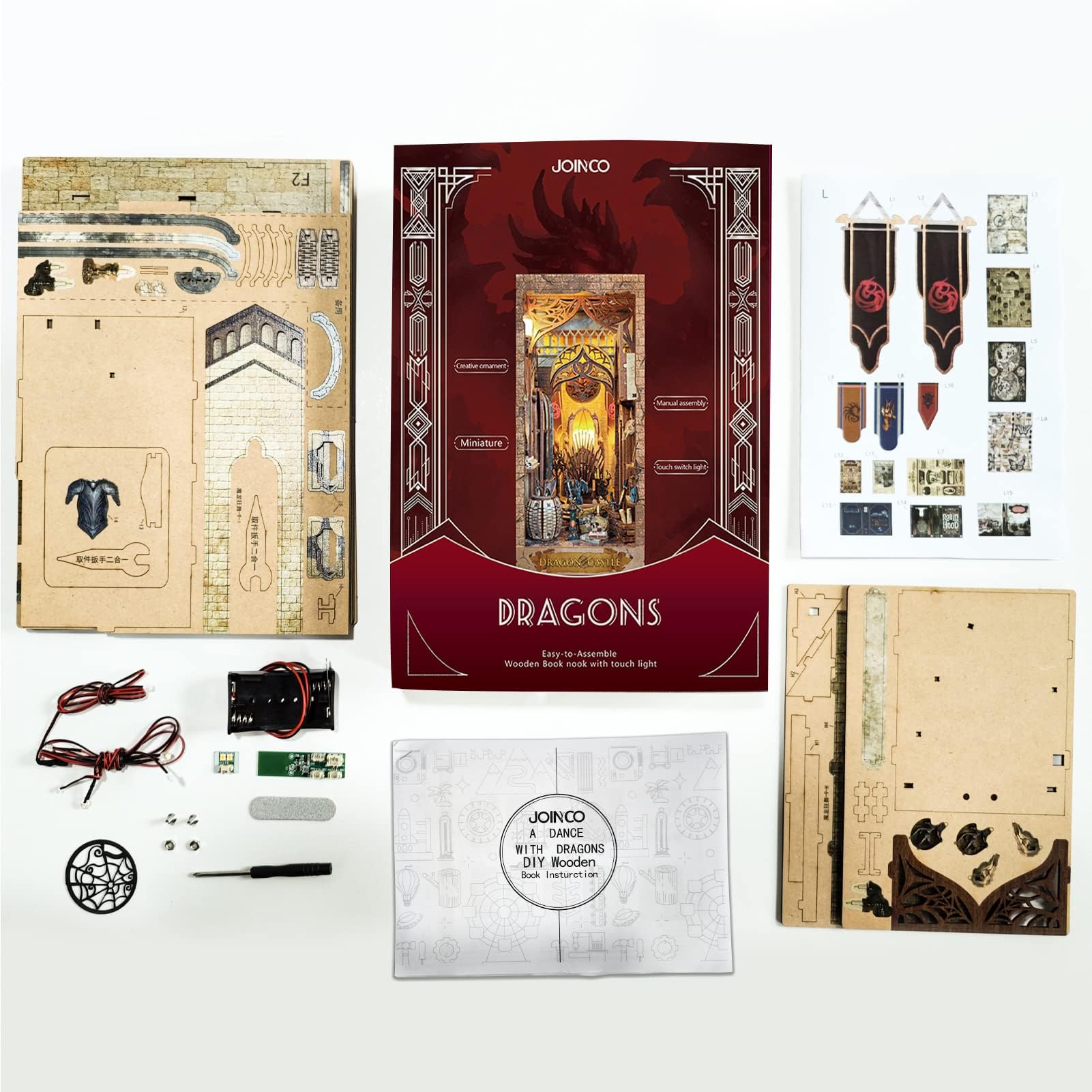 Rolife Book Nook Kit Miniature da Costruire Christmas Street DIY Booknook 3D Puzzle Legno con LED Luci Decorazione Libreria Casa Modellismo da Costruire Adulti Diorama Modellismo TGC06