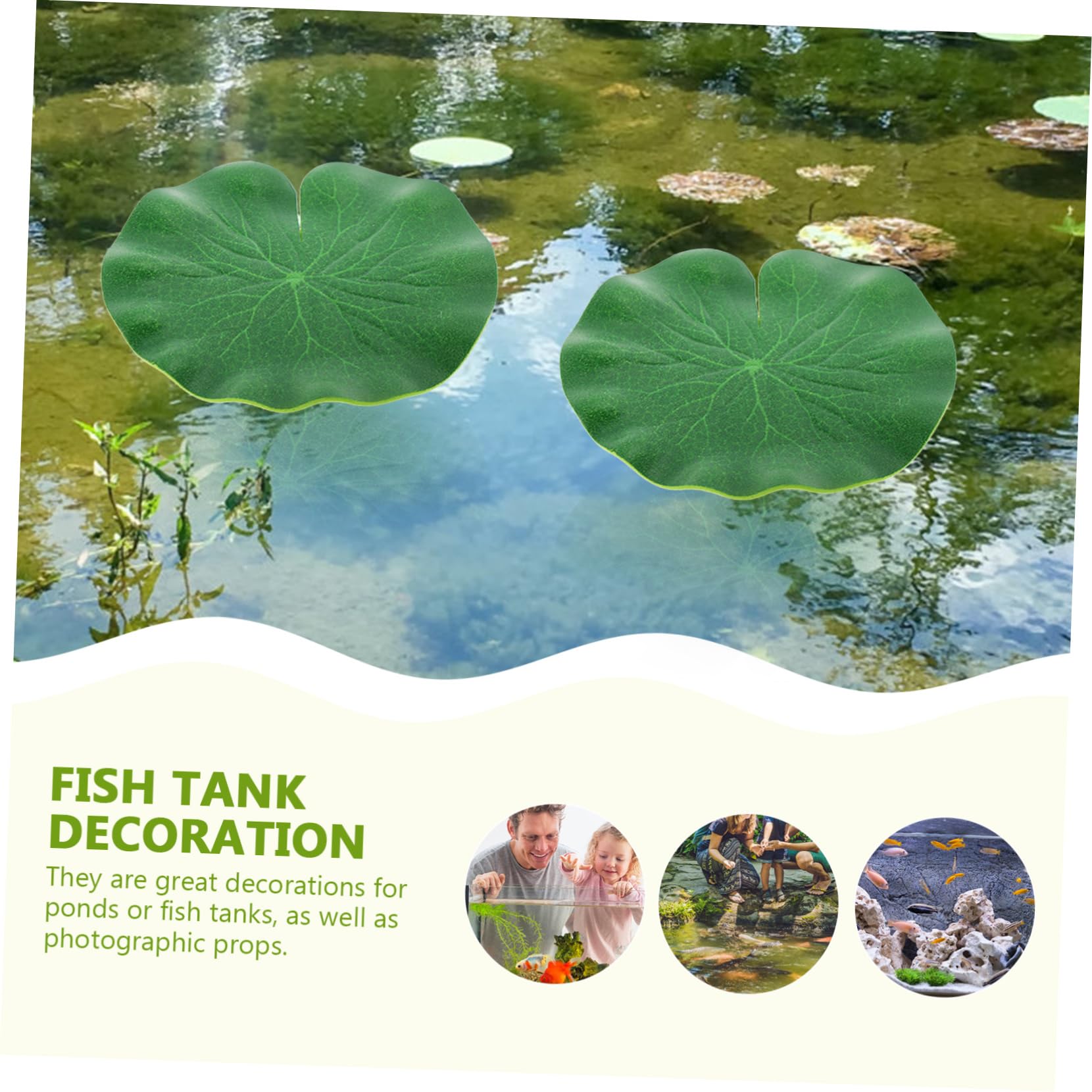 Alipis 4 Juegos Hoja de Loto de lenteja de Agua simulada Acuario Artificial Aquarium Fish Artificial Largo Falso Planta de lenteja de Agua emulada Acuario Plantas flotantes páginas Verde