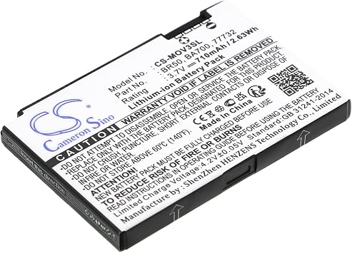 Cameron Sino New Replacement BR50 Battery for Flip P, Lifestyle 285, PEBL U6, Prolife 300, Prolife 500, Razr V3xx, Razr V3Z, V235 (710mAh) 22320, 77732, BA700, BR50, SNN5696