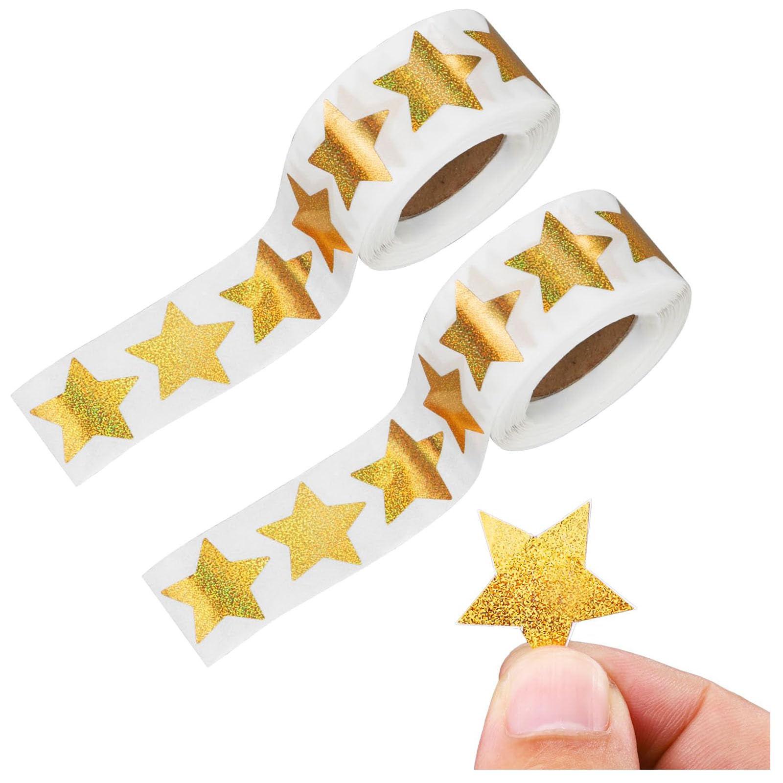 Funngy Gold Star Stickers,1000 Pcs Large Foil Star Sticker Kids Stickers Self-Adhesive Reward And Incentive Sticker For Teachers Parents Classroom Crafts Diy Projects And Reward Charts