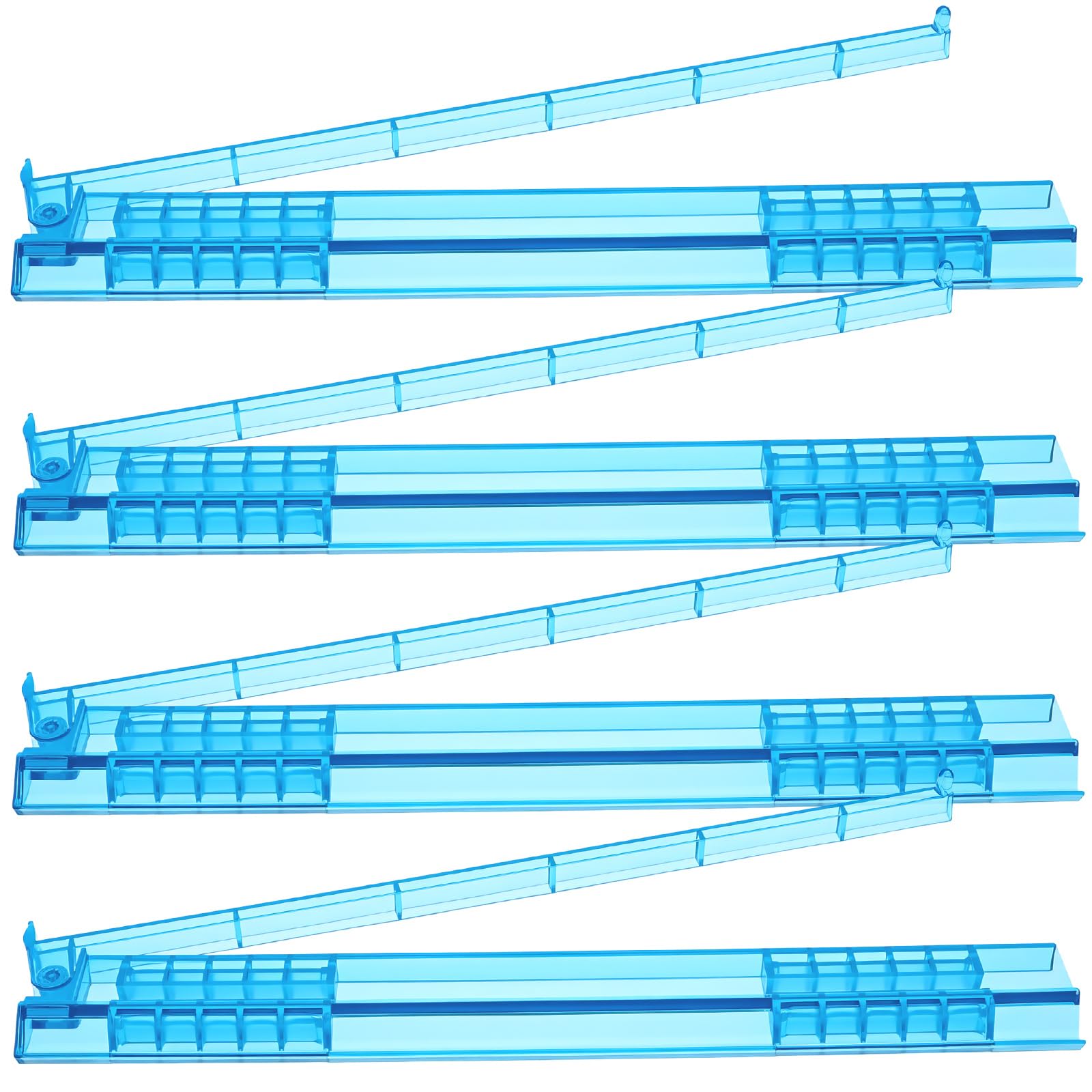 JETHMA 4 Pack 2 in 1 Mahjong Tile Rack with Built In Pusher Acrylic Non Slip Mahjong Rack Perfect for Game Night and Gifting(blue)