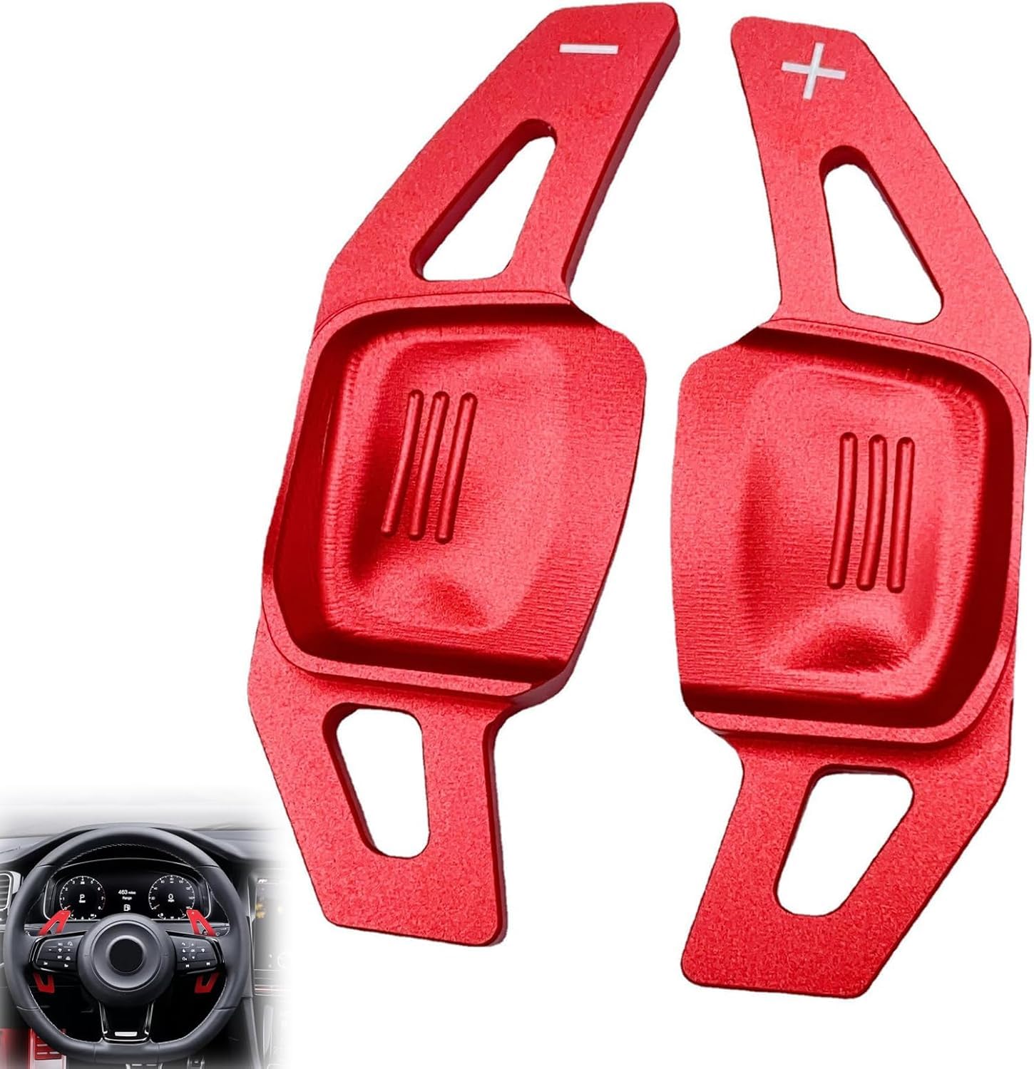 Alrens Lot de 2 palettes de changement de vitesse pour volant de voiture - Extension en aluminium racing - Compatible avec VW Golf 8 MK8 Tiguan CC Tiguan L Touran L Teramont Phaeton C-TREK Lamando
