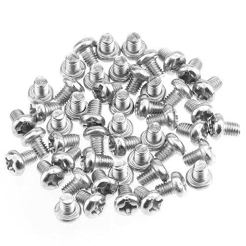 HELIFOUNER 100 tornillos de máquina Phillips M3 x 0.157 in, paso de rosca de 0.020 in, acero inoxidable 304 (18-8), completamente roscados