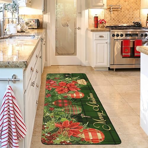 Miniatura 5 de Juego de 2 tapetes de cocina bohemios, modernos tapetes de cocina de granja, antideslizantes, lavables, marroquíes con respaldo de goma para