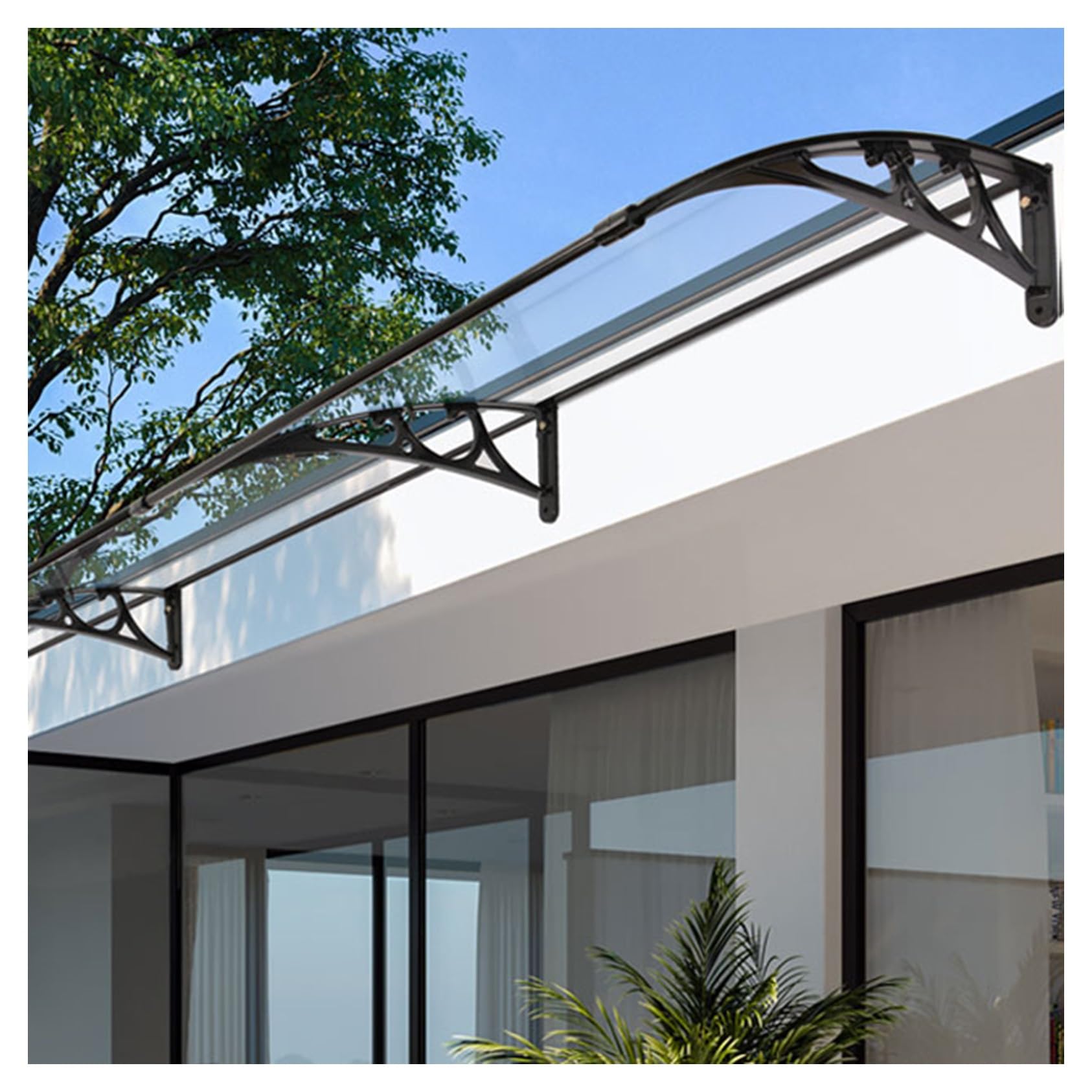 Marquise porte extérieur de toit en polycarbonate moderne pour bloquer la pluie