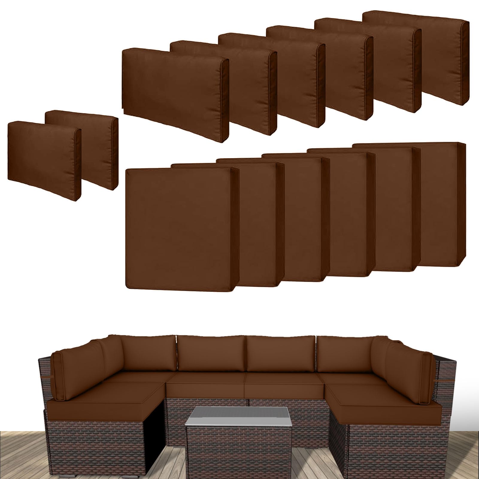 SpaceHop 14 Piece Outdoor Patio Cushion Cover Replacement