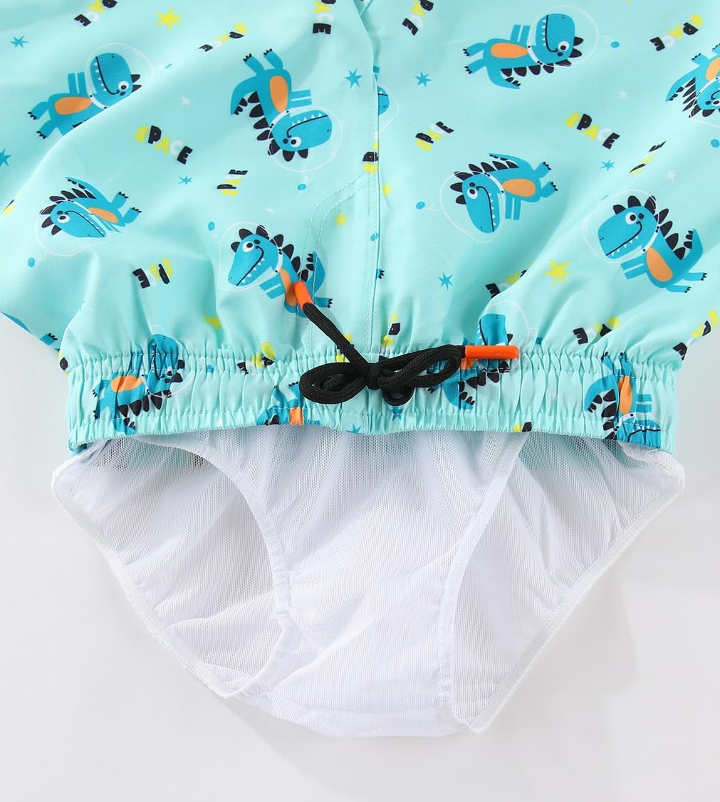 Baby Toddler Boys UPF 50+ Rashguard Set Swimsuit with Sun Hat Bathing Suit Swimwear for Beach Pool Sun Protection