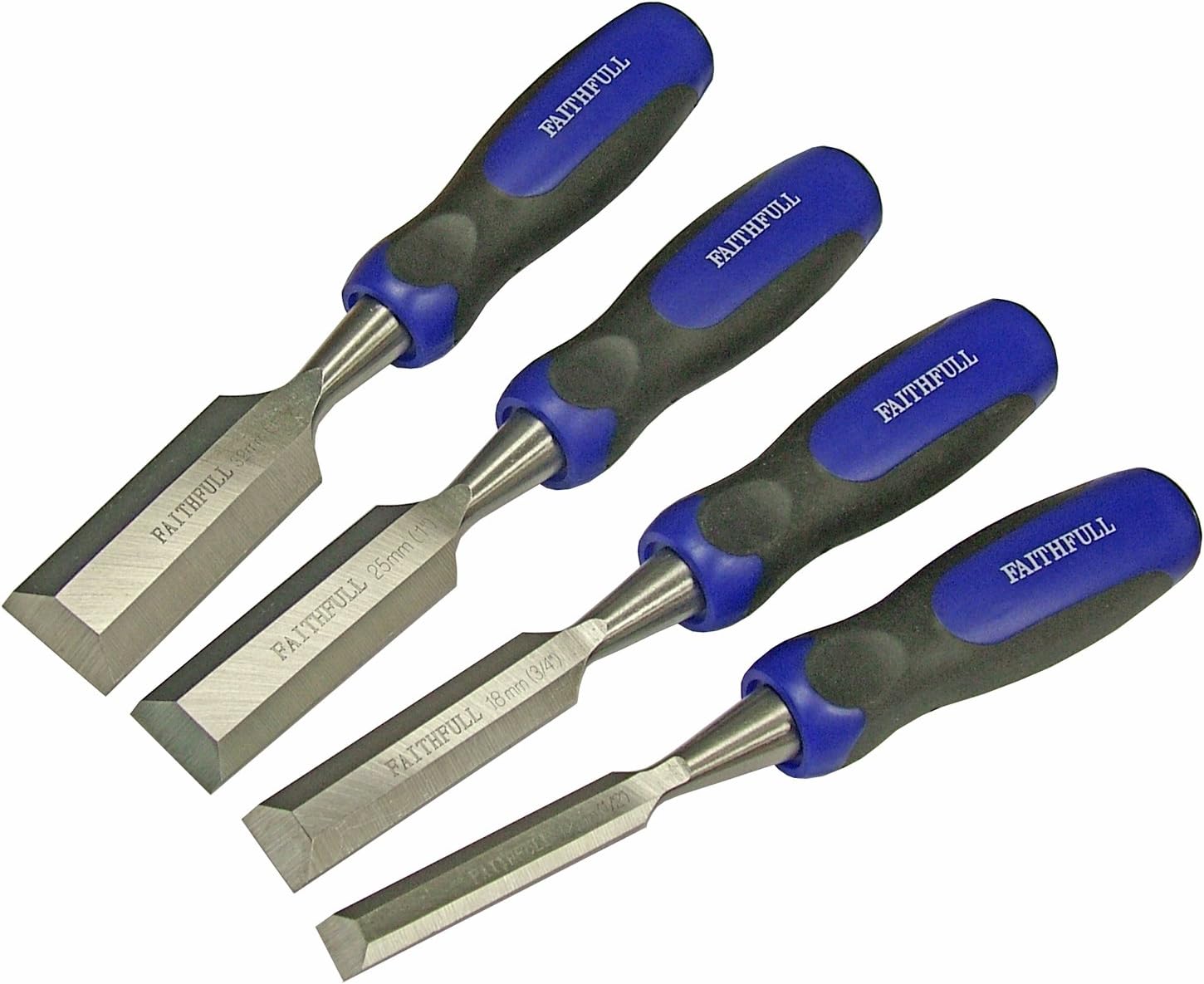 Faithfull WCBUTTS4 Bevel Edge Butt Chisel Set (4 Pieces)