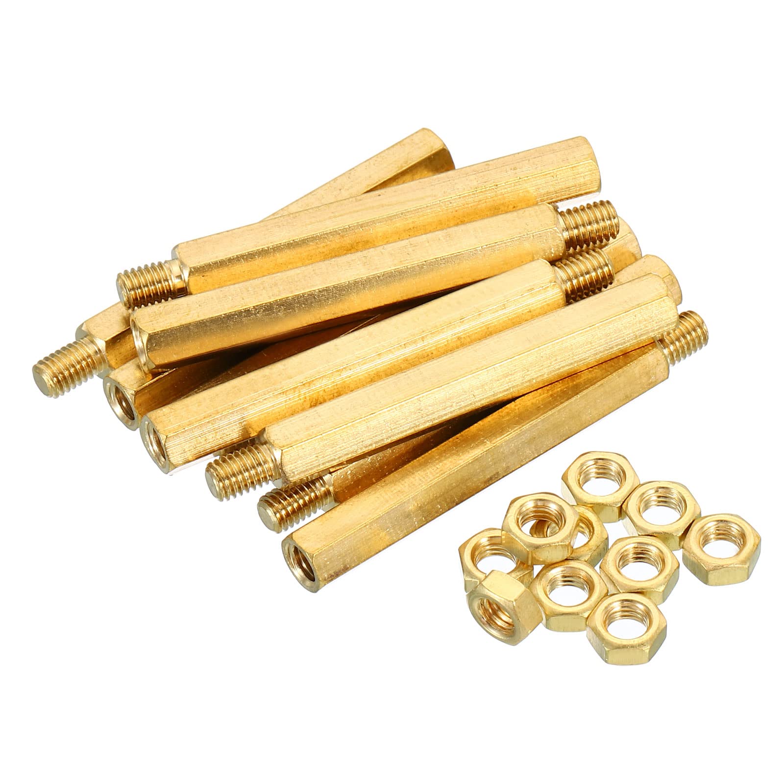 Pc Parts PATIKIL 50mm 6mm M5 , 20 Pack Brass Hex PCB Standoffs Nuts For ...
