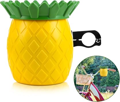 Pineapple Bike Cup Holder Cute Aluminum Drink Holder Summer Bicycle Water Bottle Holders with Metal Clamp Coffee Cup Cages for Motorcycles Scooters Beach Cruiser Handlebars Accessories