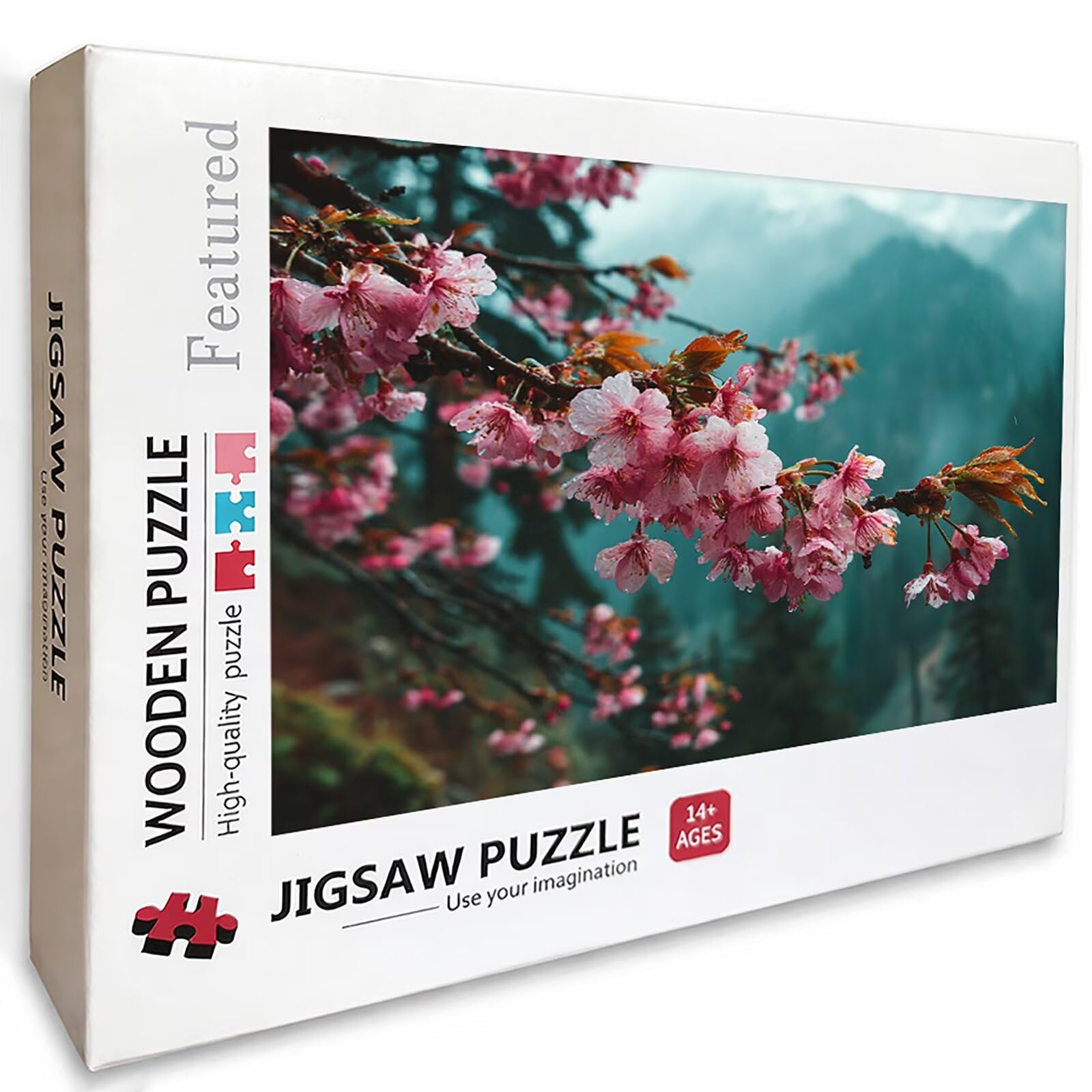 Puzzle Arte con Scatola Rosa, Flower Puzzle Legno 5000 Pezzi Adulti 156x105cm, Attività di Intrattenimento ad Alta Difficoltà, DIY Classici Gioco, Jigsaw Per Tutta La Famiglia, Estate Regalo, 2-1184