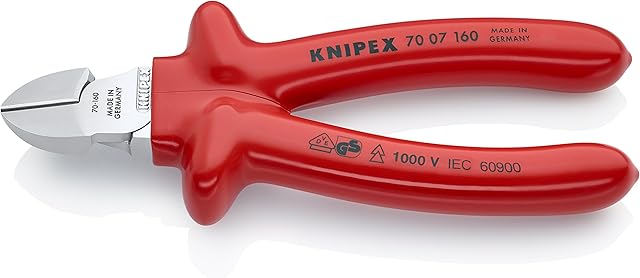 Knipex Szczypce tnące boczne chromowane, izolowane zanurzeniowo wg VDE 160 mm 70 07 160
