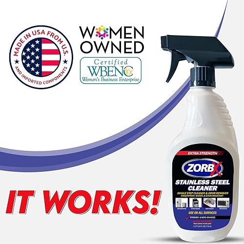 Miniatura 2 de ZORBX Spray limpiador de acero inoxidable  Solución perfecta para eliminar olores desagradables y manchas no deseadas de superficies de acero