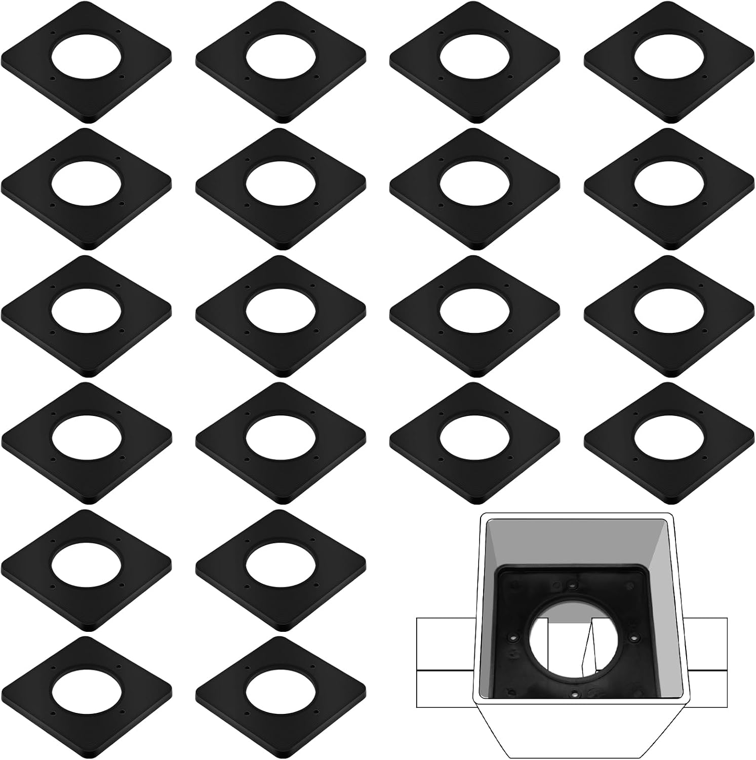 Chunful 40 Pcs Nylon Top Rail Tie Replacement for 5 x 5 in Sq Vinyl Fence Post Durable Support Prevent Bending Vinyl Top Rail Keeper Screw Alternative for Residential Outdoor Fencing