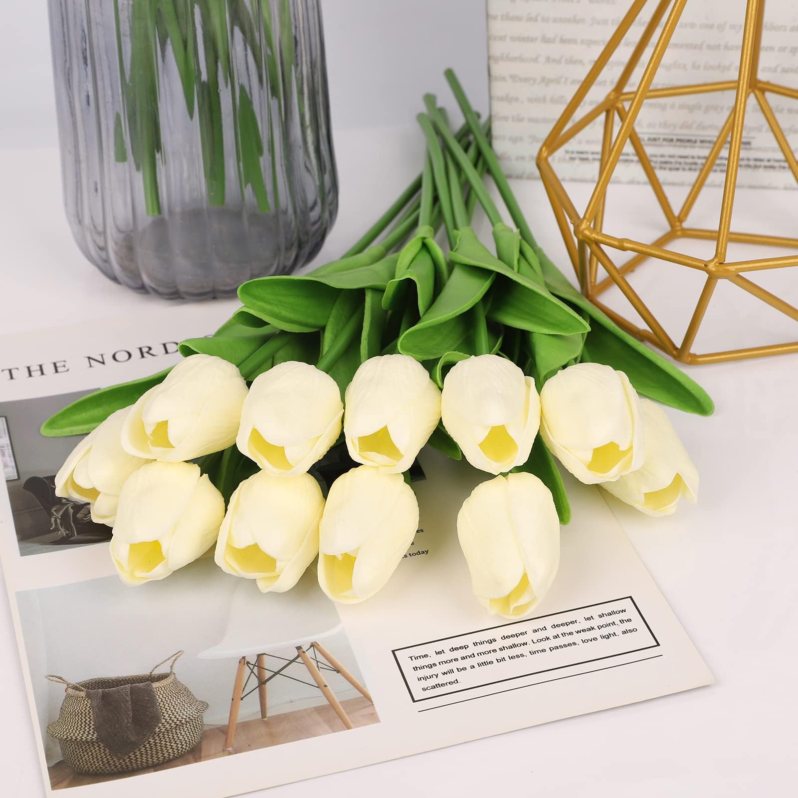 Tulipani Artificiali N&T NIETING - 12 Pezzi In Lattice, Rosa, Altezza 35cm - Foto 11